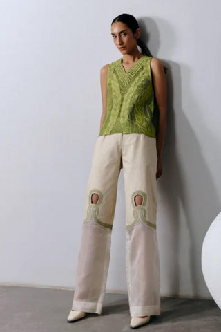 Knit Top Contemporary Wear - Green Knit Top by Essé