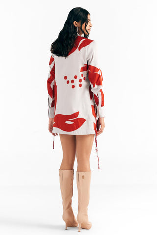 Shirt Dress Feminine Wear - Ivory Floral Dress by Essé