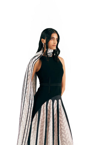 Skirt Set Architectural Wear - Ivory Knit Skirt Set by Essé