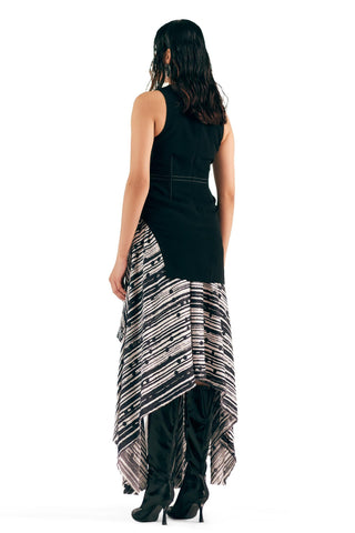 Deconstructed Dress Artistic Wear - Ivory Printed Dress by Essé