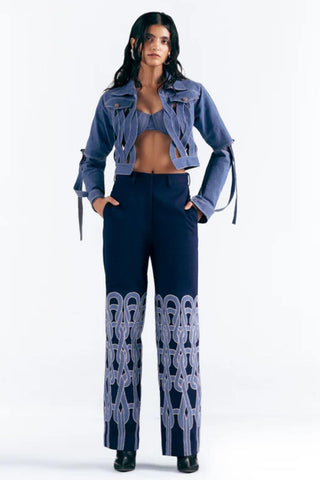 Cut Out Jacket Edgy Wear - Blue Denim Jacket by Essé