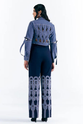 Cut Out Jacket Edgy Wear - Blue Denim Jacket by Essé