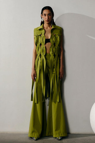 Bell Bottom Pant Retro Wear - Green Flared Pant by Essé