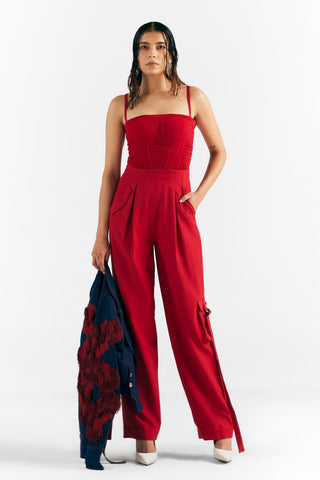 Corset Jumpsuit Bold Wear - Red Crimson Jumpsuit by Essé