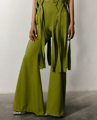 Bell Bottom Pant Retro Wear - Green Flared Pant by Essé