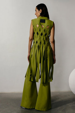 Bell Bottom Pant Retro Wear - Green Flared Pant by Essé