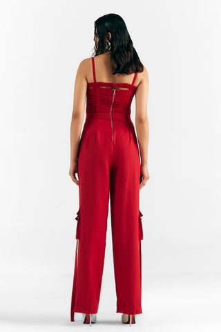 Corset Jumpsuit Bold Wear - Red Crimson Jumpsuit by Essé