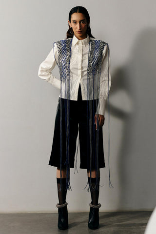 Corset Shirt Formal Wear - White Corset Shirt by Essé