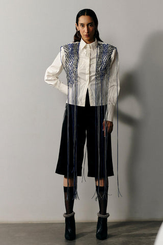 Corset Shirt Formal Wear - White Corset Shirt by Essé