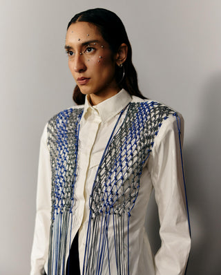 Corset Shirt Formal Wear - White Corset Shirt by Essé