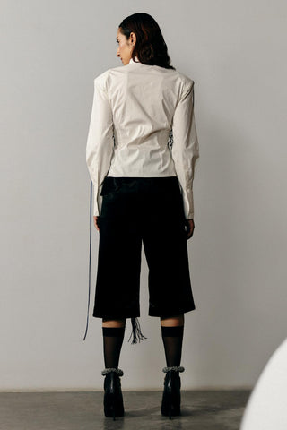Corset Shirt Formal Wear - White Corset Shirt by Essé