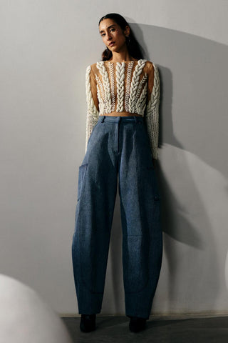 Knit Blouse Elegant Wear - Ivory Knit Blouse by Essé