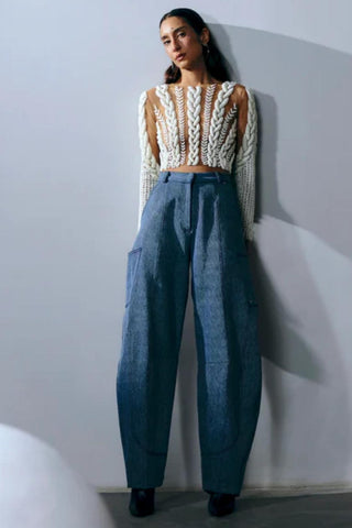 Barrel Pant Trendy Wear - Blue Denim Barrel Pant by Essé