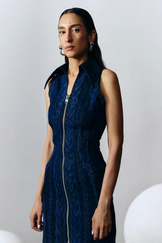 Panelled Dress Modern Denim - Blue Denim Dress by Essé