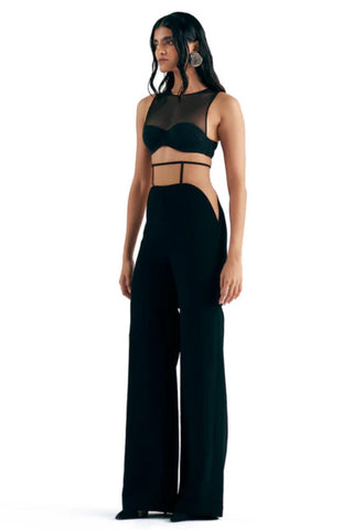 Cowl Pant Evening Wear - Gray Sheer Pant by Essé