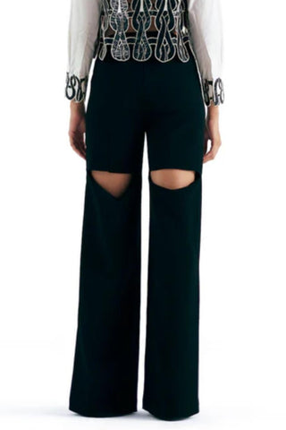 Cowl Pant Evening Wear - Gray Sheer Pant by Essé
