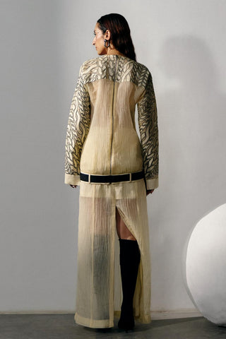 Jumper Dress - Yellow Knit Applique Jumper Dress - Essé