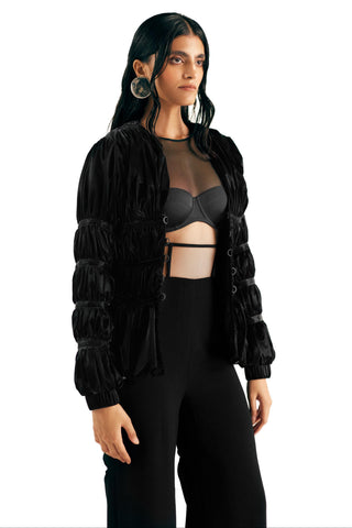Taffeta Jacket Elegant Wear - Gray Coal Taffeta Jacket by Essé
