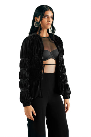 Taffeta Jacket Elegant Wear - Gray Coal Taffeta Jacket by Essé
