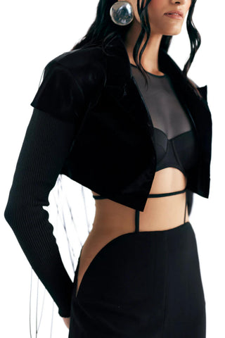 Cowl Pant Evening Wear - Gray Sheer Pant by Essé
