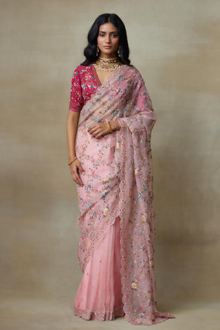 Pink Saree Set for Indian Wedding – Falcon by Shasha Gaba