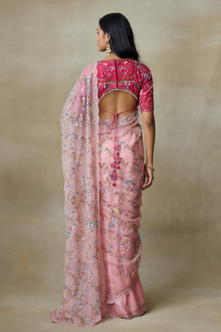 Pink Saree Set for Indian Wedding – Falcon by Shasha Gaba