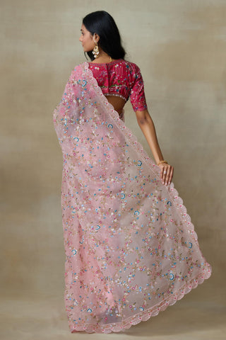 Pink Saree Set for Indian Wedding – Falcon by Shasha Gaba