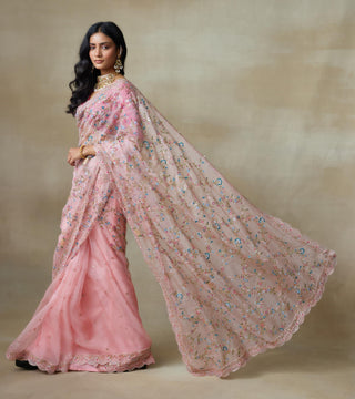 Pink Saree Set for Indian Wedding – Falcon by Shasha Gaba