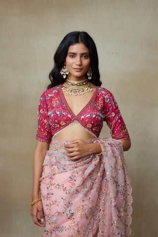 Pink Saree Set for Indian Wedding – Falcon by Shasha Gaba