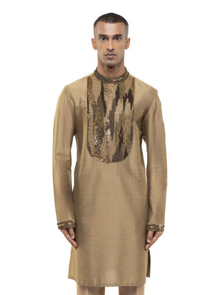 Gold placket embellished kurta set