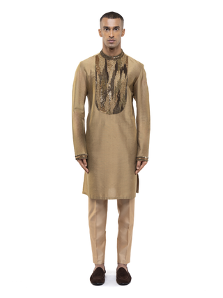 Gold placket embellished kurta set