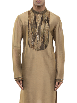 Gold placket embellished kurta set
