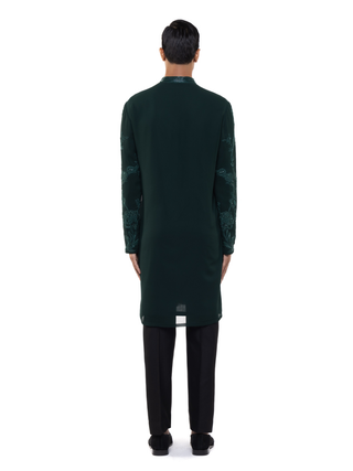 Green floral embroidery kurta set