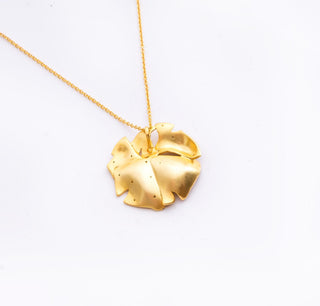 Necklace Contemporary Wear - Gold Ginkgo Leaf Charm Pendant by Putstyle