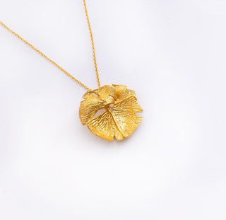 Necklace Contemporary Wear - Gold Ginkgo Leaf Charm Pendant by Putstyle