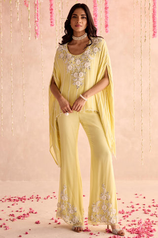Yellow fleur under bloom kaftan set