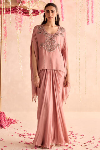 Pink flora under bloom kaftan