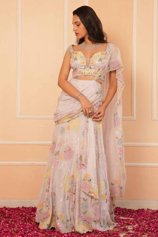 Blue dil se kiara drape saree