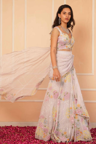 Blue dil se kiara drape saree