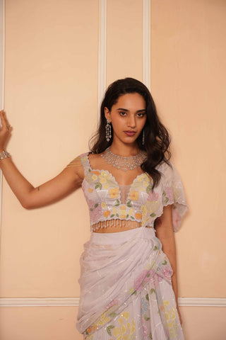 Blue dil se kiara drape saree