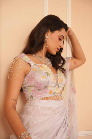 Blue dil se kiara drape saree