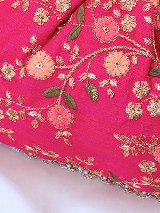 Pink floral creeper vintage purse