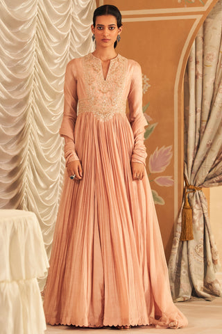 Pink naqsh hunar anarkali set