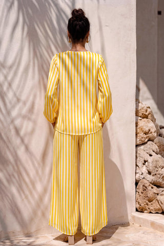 Yellow co-ord set for Contemporary Wear - Ludo Game Theory by Nautanky