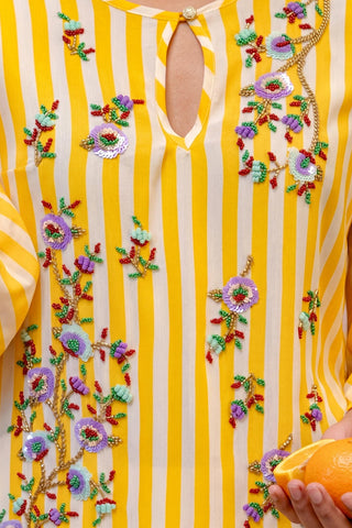 Yellow co-ord set for Contemporary Wear - Ludo Game Theory by Nautanky