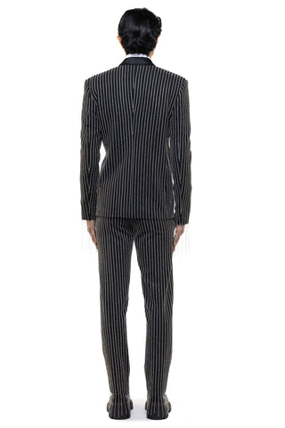 Black rhinestone embellished tuxedo set