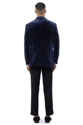 Blue peak lapel tuxedo set