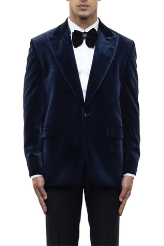 Blue peak lapel tuxedo set