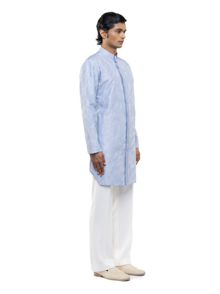Light blue hand embroidered kurta set