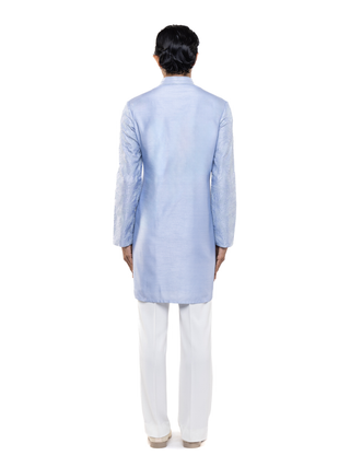 Light blue hand embroidered kurta set